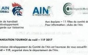 Tournoi de Handball féminin - 11 Filles / Fête de Noël - Bellegarde sur Valserine - Dimanche 17/12/2017