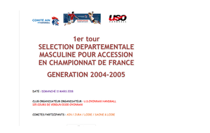 1er Tour Sélection départementale masculine - Dimanche 11 Mars - OYONNAX