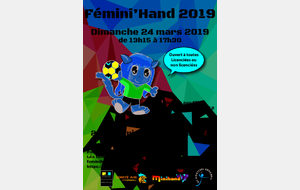 Tournoi Fémini'Hand 2019 - Dimanche 24 Mars (Gymnase de la Boisse - 01120)