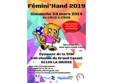 Tournoi Fémini'Hand 2019 - Dimanche 24 Mars (Gymnase de la Boisse - 01120)
